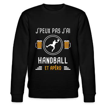 je peux pas j'ai handball sport apéro cadeau - Sweat bio CHANGER Stanley/Stella Unisexe - noir - Devant - Nik (191cm) & Marisol (170cm)