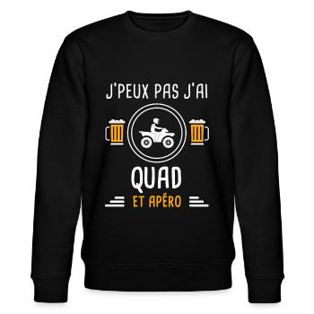 je peux pas j'ai quad apéro cadeau - Sweat bio CHANGER Stanley/Stella Unisexe - noir - Devant - Nik (191cm) & Marisol (170cm)