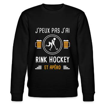 je peux pas j'ai rink hockey apéro cadeau - Sweat bio CHANGER Stanley/Stella Unisexe - noir - Devant - Nik (191cm) & Marisol (170cm)