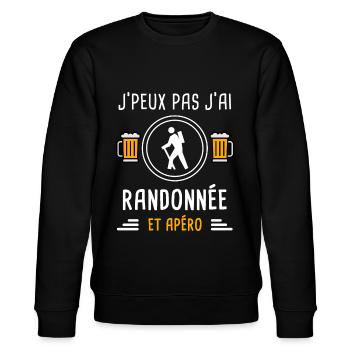 je peux pas j'ai randonnée apéro cadeau - Sweat bio CHANGER Stanley/Stella Unisexe - noir - Devant - Nik (191cm) & Marisol (170cm)