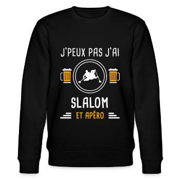je peux pas j'ai slalom apéro cadeau - Sweat bio CHANGER Stanley/Stella Unisexe - noir - Devant - Nik (191cm) & Marisol (170cm)