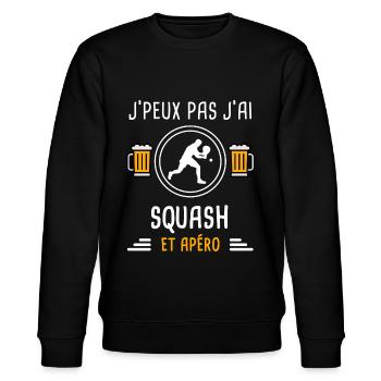 je peux pas j'ai squash apéro cadeau - Sweat bio CHANGER Stanley/Stella Unisexe - noir - Devant - Nik (191cm) & Marisol (170cm)