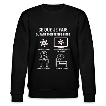 casino temps libre croupier - Sweat bio CHANGER Stanley/Stella Unisexe - noir - Devant - Nik (191cm) & Marisol (170cm)
