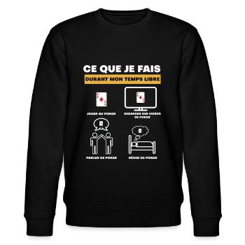 poker durant temps libre - Sweat bio CHANGER Stanley/Stella Unisexe - noir - Devant - Nik (191cm) & Marisol (170cm)