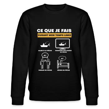 pêche barque durant temps libre - Sweat bio CHANGER Stanley/Stella Unisexe - noir - Devant - Nik (191cm) & Marisol (170cm)