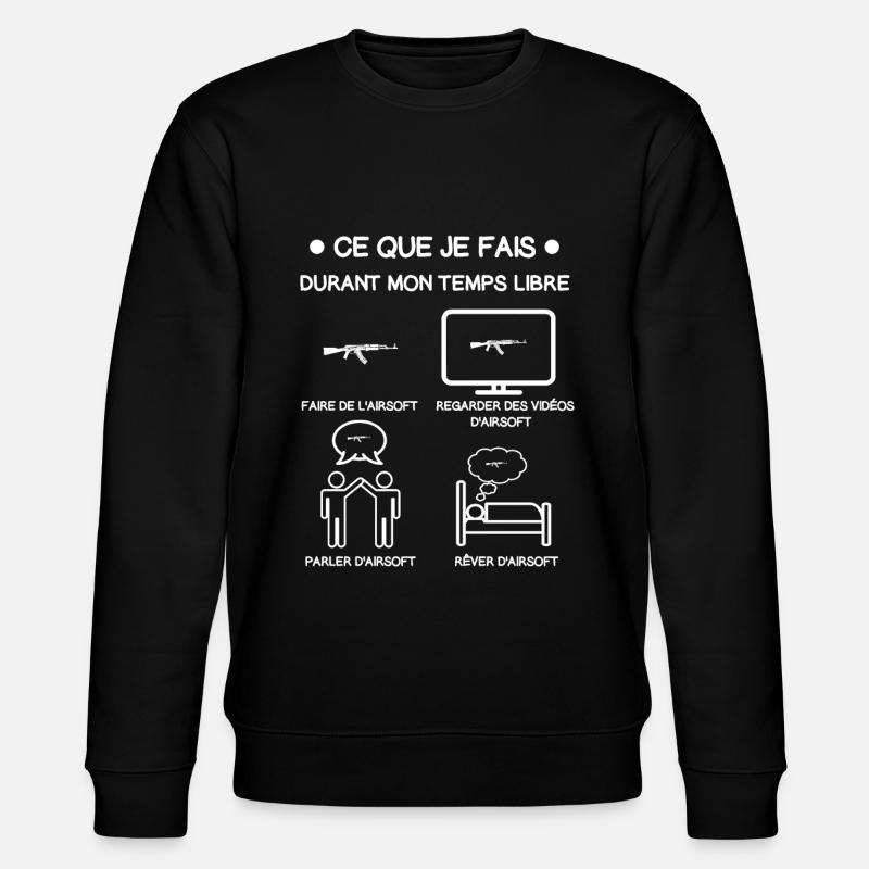 Airsoft-Freizeitgeschenk-Player - Stanley/Stella Unisex Bio-Sweatshirt CHANGER  - Schwarz