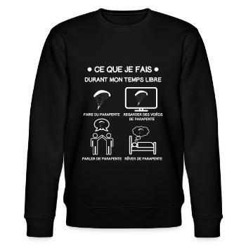 parapente temps libre cadeau parapentiste - Sweat bio CHANGER Stanley/Stella Unisexe - noir - Devant - Nik (191cm) & Marisol (170cm)