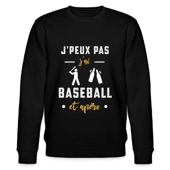 je peux pas j'ai baseball apéro humour - Sweat bio CHANGER Stanley/Stella Unisexe - noir - Devant - Nik (191cm) & Marisol (170cm)