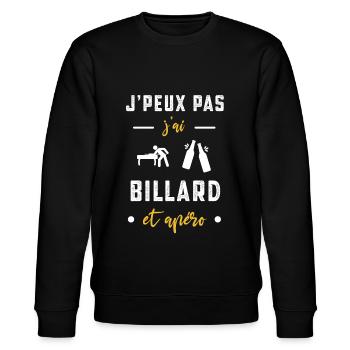 je peux pas j'ai billard apéro humour - Sweat bio CHANGER Stanley/Stella Unisexe - noir - Devant - Nik (191cm) & Marisol (170cm)