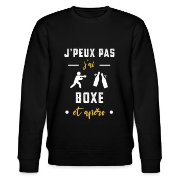 je peux pas j'ai boxe combat apéro humour - Sweat bio CHANGER Stanley/Stella Unisexe - noir - Devant - Nik (191cm) & Marisol (170cm)