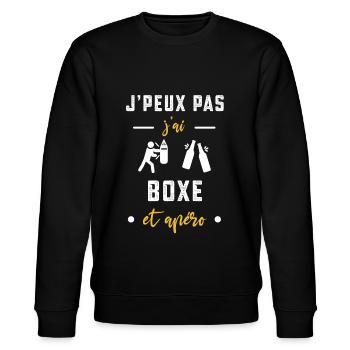 je peux pas j'ai boxe apéro humour - Sweat bio CHANGER Stanley/Stella Unisexe - noir - Devant - Nik (191cm) & Marisol (170cm)