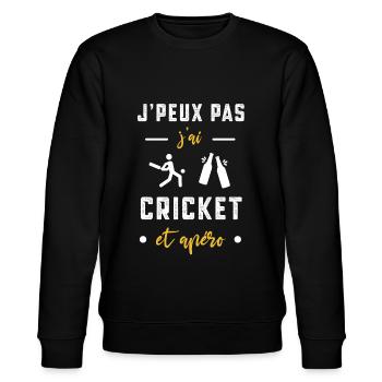 je peux pas j'ai cricket apéro humour - Sweat bio CHANGER Stanley/Stella Unisexe - noir - Devant - Nik (191cm) & Marisol (170cm)
