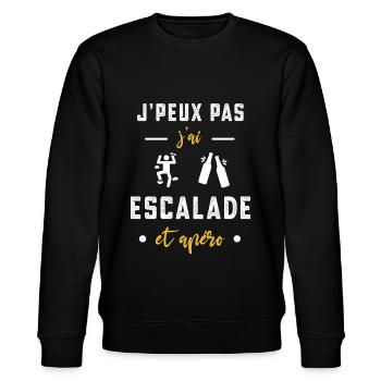 je peux pas j'ai escalade apéro humour - Sweat bio CHANGER Stanley/Stella Unisexe - noir - Devant - Nik (191cm) & Marisol (170cm)