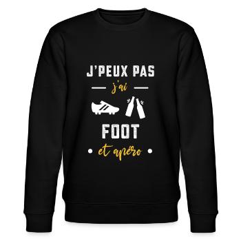 je peux pas j'ai foot crampons apéro humour - Sweat bio CHANGER Stanley/Stella Unisexe - noir - Devant - Nik (191cm) & Marisol (170cm)