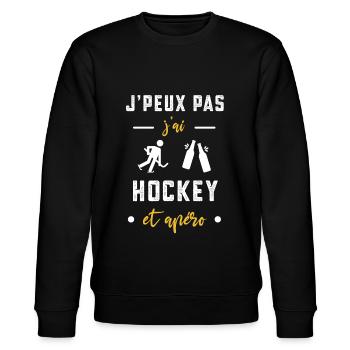 je peux pas j'ai hockey apéro humour - Sweat bio CHANGER Stanley/Stella Unisexe - noir - Devant - Nik (191cm) & Marisol (170cm)