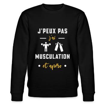 je peux pas j'ai musculation apéro humour - Sweat bio CHANGER Stanley/Stella Unisexe - noir - Devant - Nik (191cm) & Marisol (170cm)