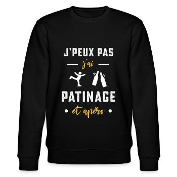 je peux pas j'ai patinage apéro humour - Sweat bio CHANGER Stanley/Stella Unisexe - noir - Devant - Nik (191cm) & Marisol (170cm)
