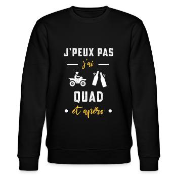 je peux pas j'ai quad apéro humour - Sweat bio CHANGER Stanley/Stella Unisexe - noir - Devant - Nik (191cm) & Marisol (170cm)
