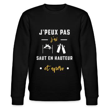 je peux pas j'ai saut en hauteur apéro humour - Sweat bio CHANGER Stanley/Stella Unisexe - noir - Devant - Nik (191cm) & Marisol (170cm)