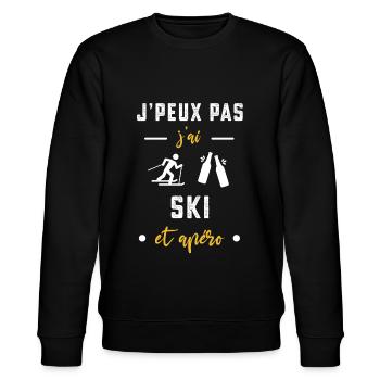 je peux pas j'ai ski apéro humour - Sweat bio CHANGER Stanley/Stella Unisexe - noir - Devant - Nik (191cm) & Marisol (170cm)