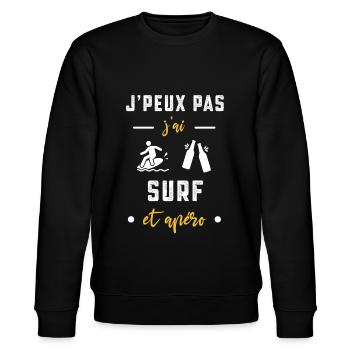 je peux pas j'ai surf apéro humour - Sweat bio CHANGER Stanley/Stella Unisexe - noir - Devant - Nik (191cm) & Marisol (170cm)