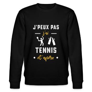 je peux pas j'ai tennis apéro humour - Sweat bio CHANGER Stanley/Stella Unisexe - noir - Devant - Nik (191cm) & Marisol (170cm)