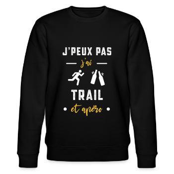 je peux pas j'ai trail apéro humour - Sweat bio CHANGER Stanley/Stella Unisexe - noir - Devant - Nik (191cm) & Marisol (170cm)