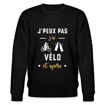 je peux pas j'ai vélo apéro humour - Sweat bio CHANGER Stanley/Stella Unisexe - noir - Devant - Nik (191cm) & Marisol (170cm)
