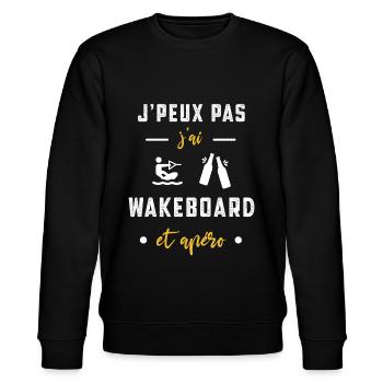 je peux pas j'ai wakeboard apéro humour - Sweat bio CHANGER Stanley/Stella Unisexe - noir - Devant - Nik (191cm) & Marisol (170cm)