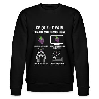 aquitaine vigne temps libre cadeau - Sweat bio CHANGER Stanley/Stella Unisexe - noir - Devant - Nik (191cm) & Marisol (170cm)
