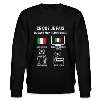 italie drapeau temps libre cadeau - Sweat bio CHANGER Stanley/Stella Unisexe - noir - Devant - Nik (191cm) & Marisol (170cm)