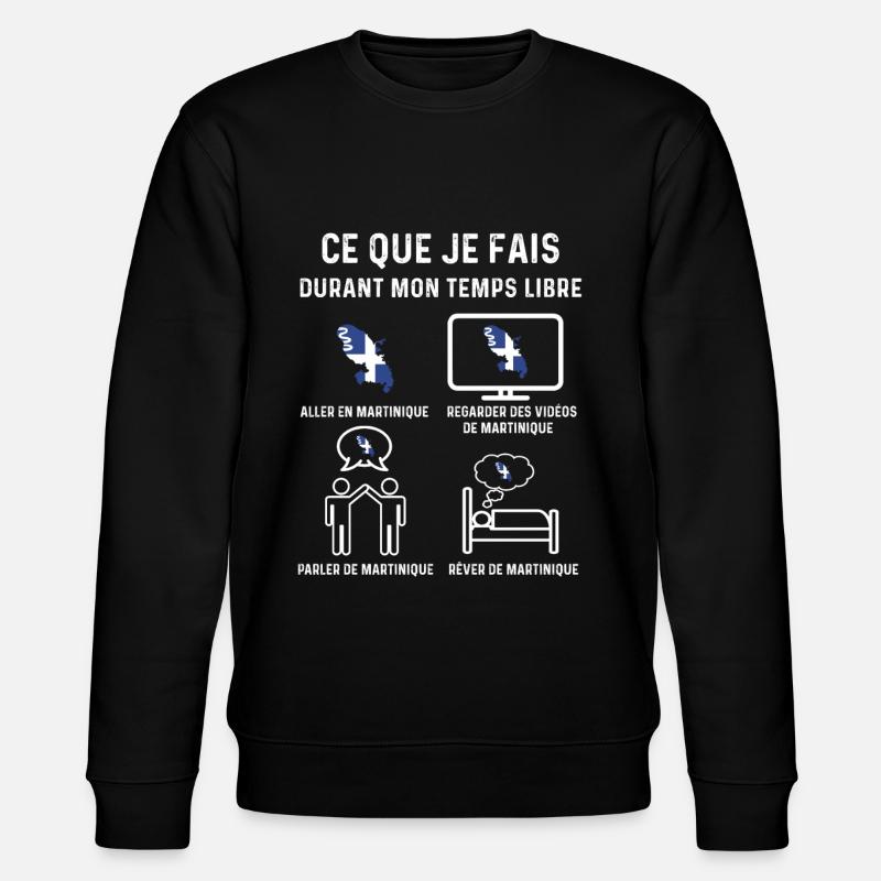 martinique drapeau temps libre cadeau - Sweat bio CHANGER Stanley/Stella Unisexe - noir