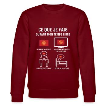 occitanie temps libre cadeau - Sweat bio CHANGER Stanley/Stella Unisexe - bordeaux - Devant - Nik (191cm) & Marisol (170cm)