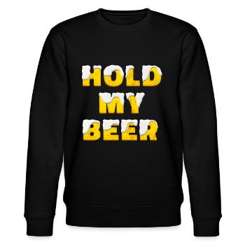 Halten Sie mein Bier - Stanley/Stella Unisex Bio-Sweatshirt CHANGER  - Schwarz - Vorne - Nik (191cm) & Marisol (170cm)