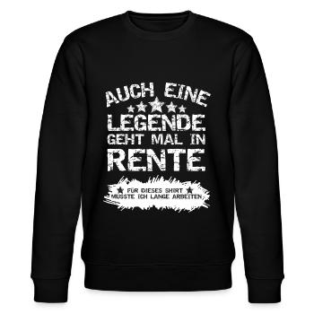 Auch eine Legende geht mal in Rente - Stanley/Stella Unisex Bio-Sweatshirt CHANGER  - Schwarz - Vorne - Nik (191cm) & Marisol (170cm)