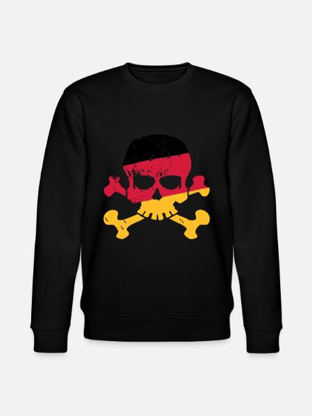 Tysk flag skull - Tyskland - Berlin - fodbold - Stanley/Stella økologisk unisex-sweatshirt CHANGER - sort