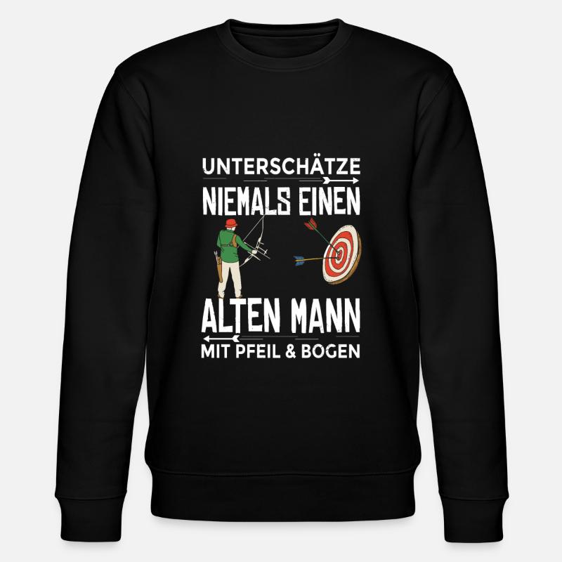 Alter Mann Bogenschießen bogenschiessen - Stanley/Stella Unisex Bio-Sweatshirt CHANGER  - Schwarz
