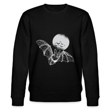 Fledermaus Halloween Fledermäuse gruslig - Stanley/Stella Unisex Bio-Sweatshirt CHANGER  - Schwarz - Vorne - Nik (191cm) & Marisol (170cm)