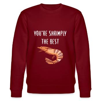 Shrimply the best - Stanley/Stella CHANGER Unisex Organic Sweatshirt - burgundy - Front - Nik (191cm) & Marisol (170cm)