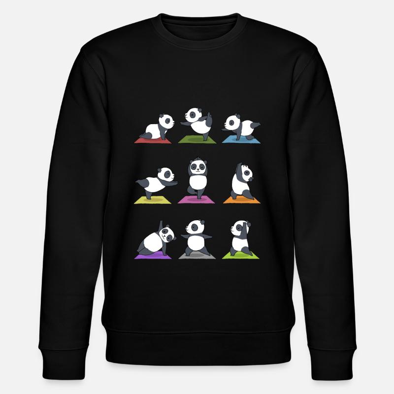 Yoga Panda - Stanley/Stella Unisex Bio-Sweatshirt CHANGER  - Schwarz