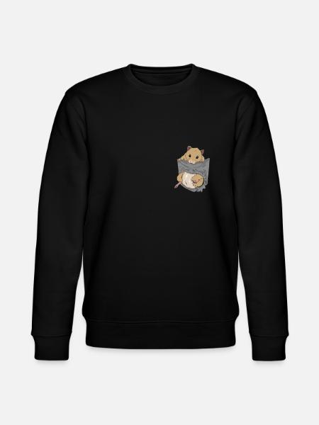 Hamster in breast pocket - Stanley/Stella CHANGER Unisex Organic Sweatshirt - black