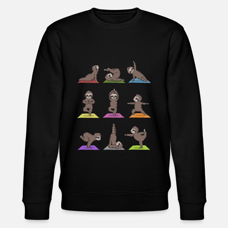 Faultier Yoga - Stanley/Stella Unisex Bio-Sweatshirt CHANGER  - Schwarz
