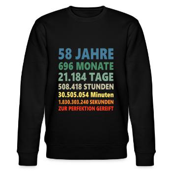 58 Jahre 58. Geburtstag 58ter Geschenk - Stanley/Stella Unisex Bio-Sweatshirt CHANGER  - Schwarz - Vorne - Nik (191cm) & Marisol (170cm)