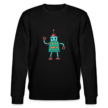 robot - Sweat bio CHANGER Stanley/Stella Unisexe - noir - Devant - Nik (191cm) & Marisol (170cm)