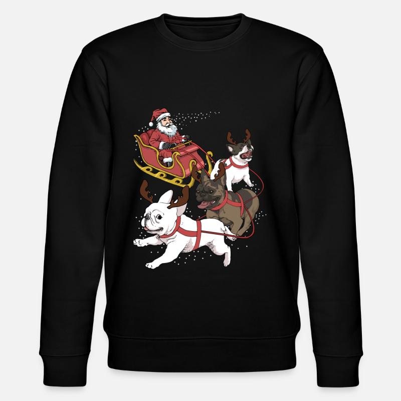 Bouledogue Français Noël - Sweat bio CHANGER Stanley/Stella Unisexe - noir