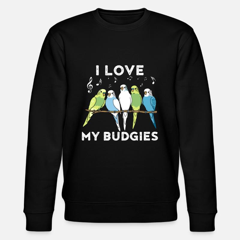 budgerigar - Stanley/Stella CHANGER Unisex Organic Sweatshirt - black