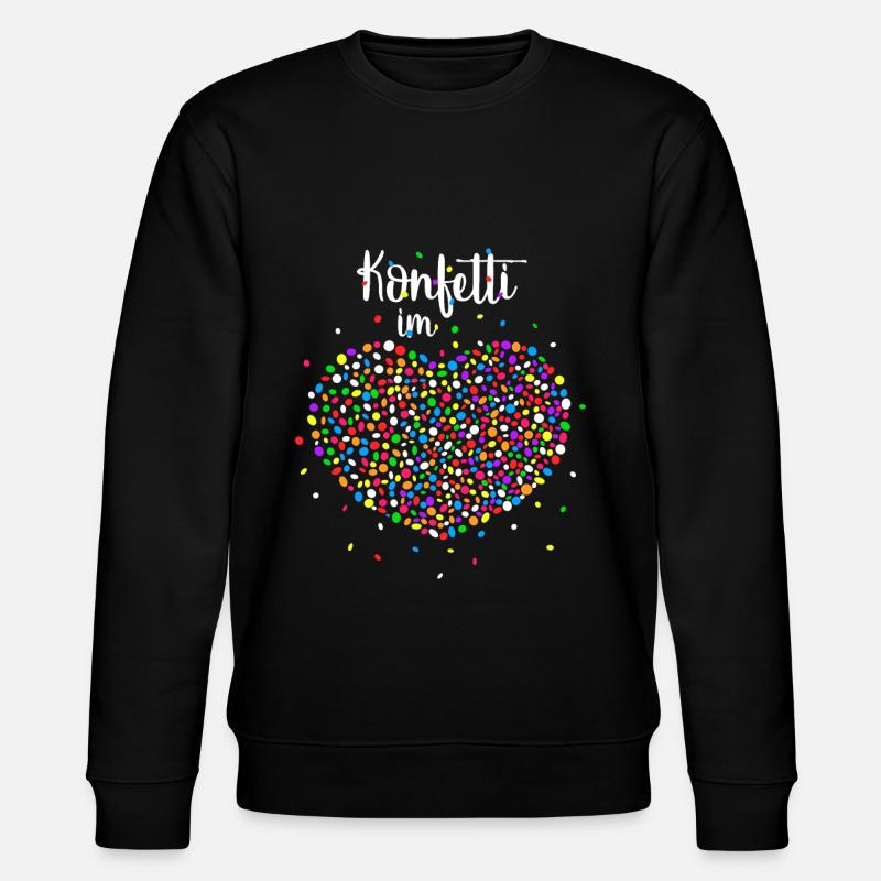 Konfetti im Herz - Stanley/Stella Unisex Bio-Sweatshirt CHANGER  - Schwarz