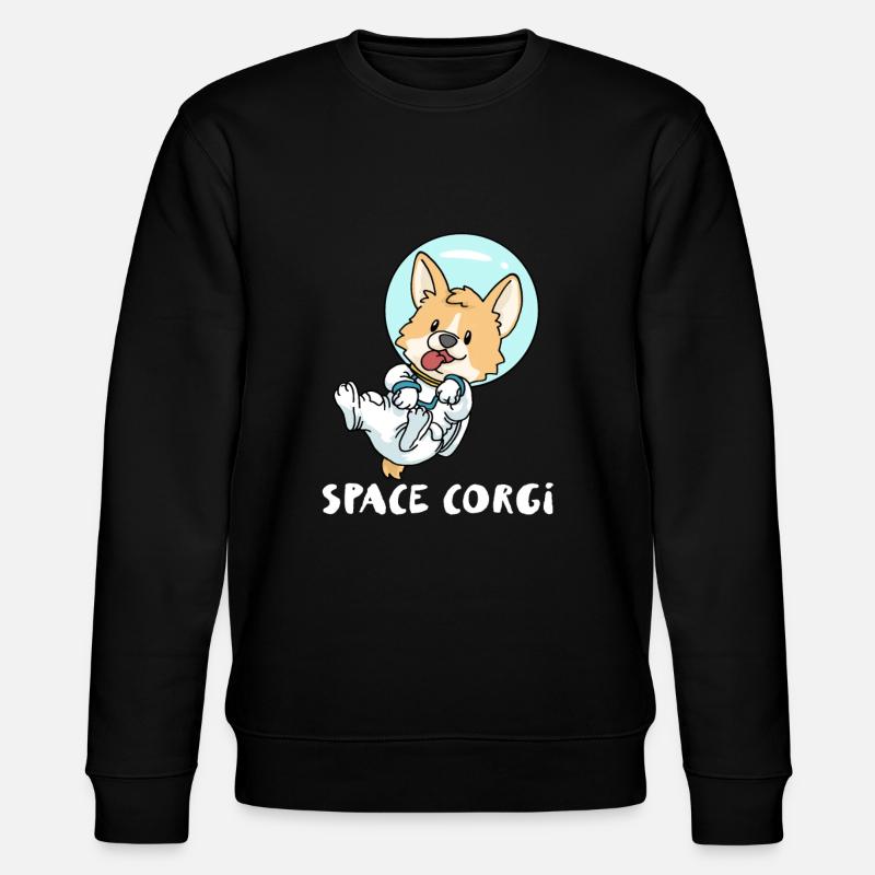 Space Corgi - Stanley/Stella Unisex Bio-Sweatshirt CHANGER  - Schwarz