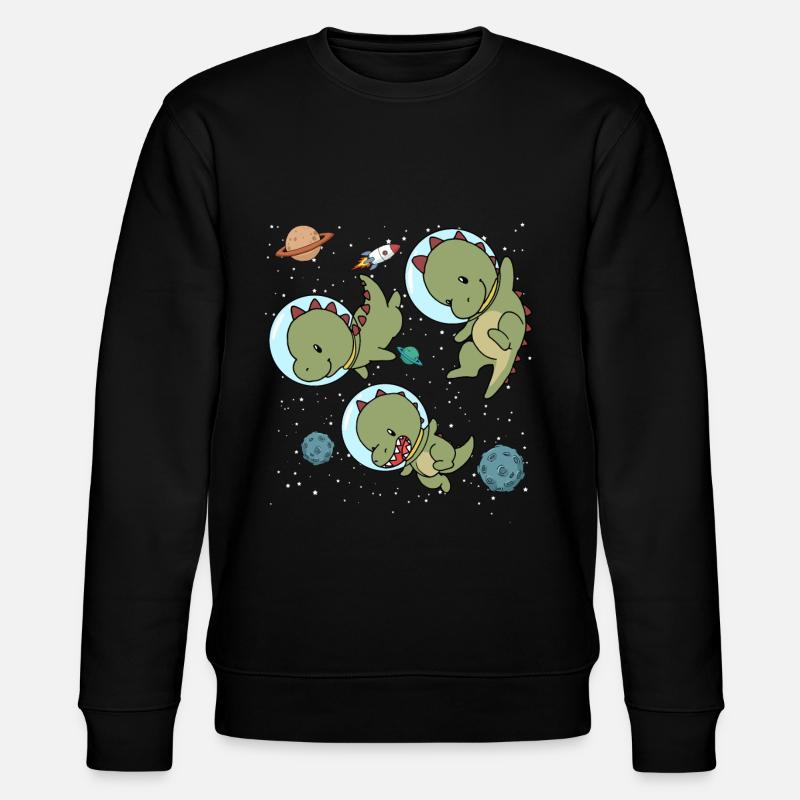 Space Dinosaur - Stanley/Stella Unisex Bio-Sweatshirt CHANGER  - Schwarz