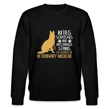 Bites Scratches And Mysterious Stains T Shirt - Stanley/Stella Unisex Bio-Sweatshirt CHANGER  - Schwarz - Vorne - Nik (191cm) & Marisol (170cm)